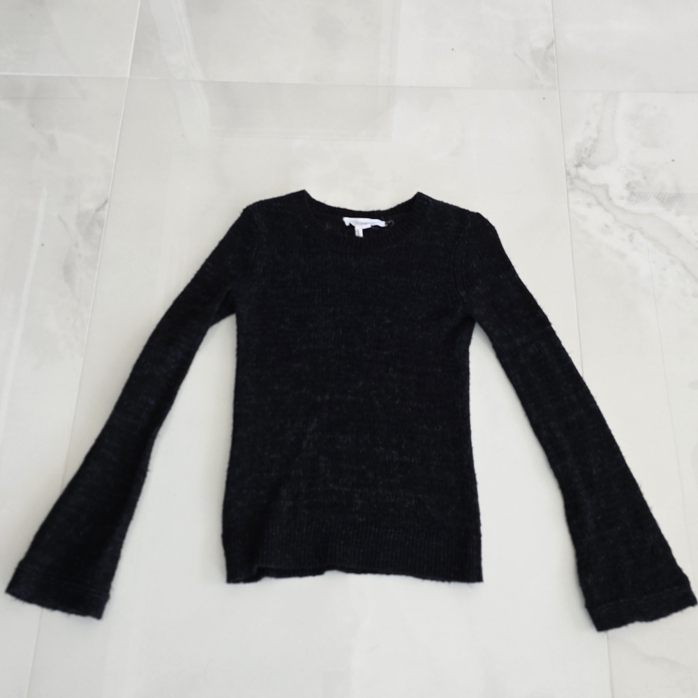 BCBGeneration Knit Sweater with Bell Sleeves - Black and Blue - XS